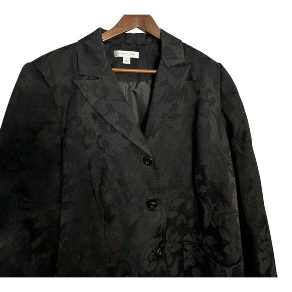 Coldwater Creek Womens Black Floral Jacquard Blazer Jacket Size XL - Picture 8 of 13